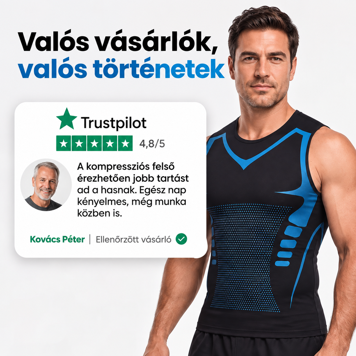 ShapeFlex™ – férfi kompressziós alakformáló felső