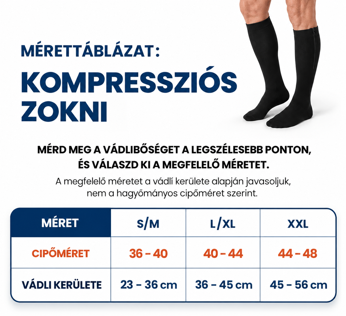 VenoFlex™ – Cipzáras kompressziós zokni